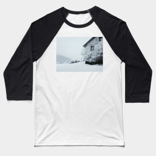 Scandinavian Wintertime - Snowfall in Rural Norway Baseball T-Shirt